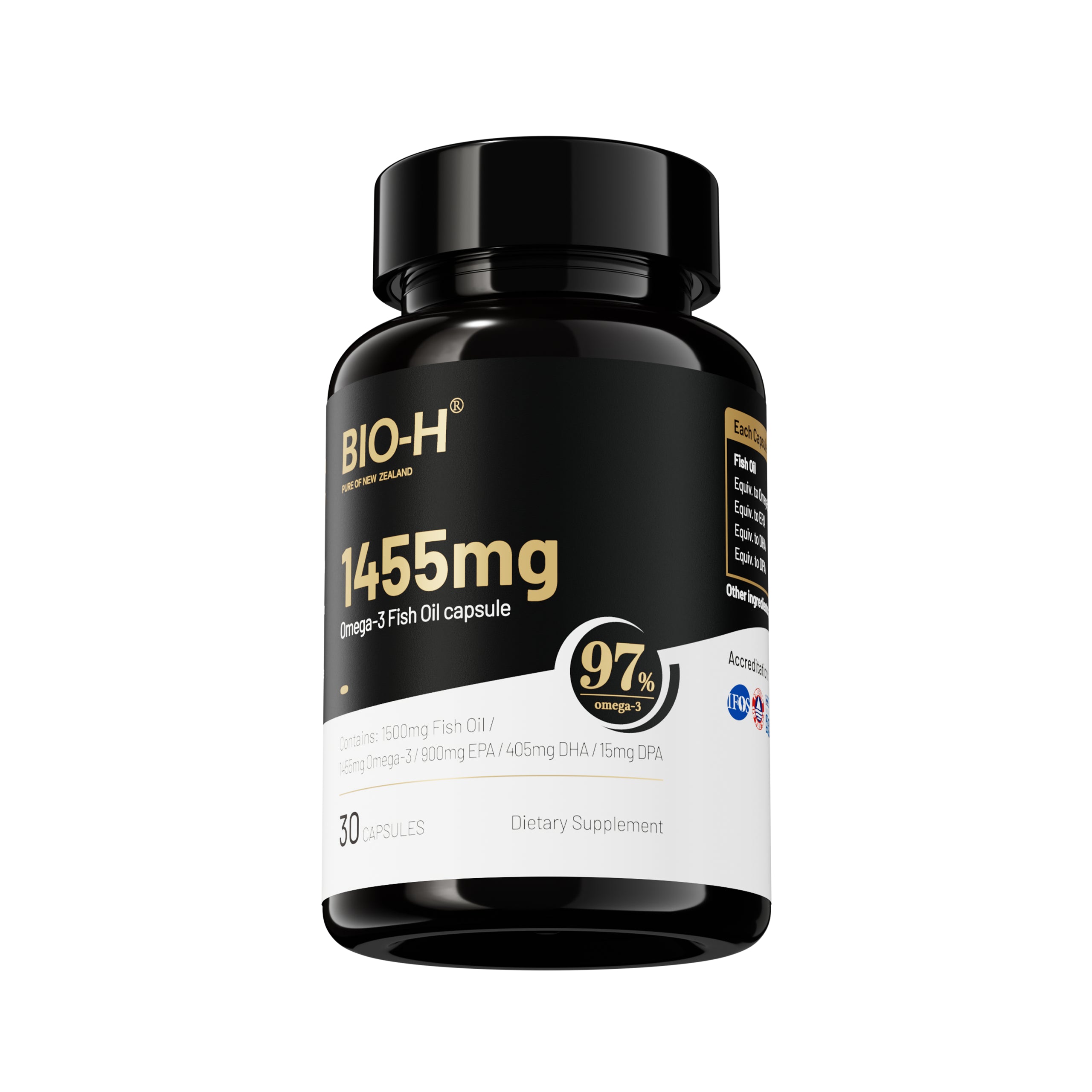 BIO-H 97% Purity Omega-3 Fish Oil 1455mg