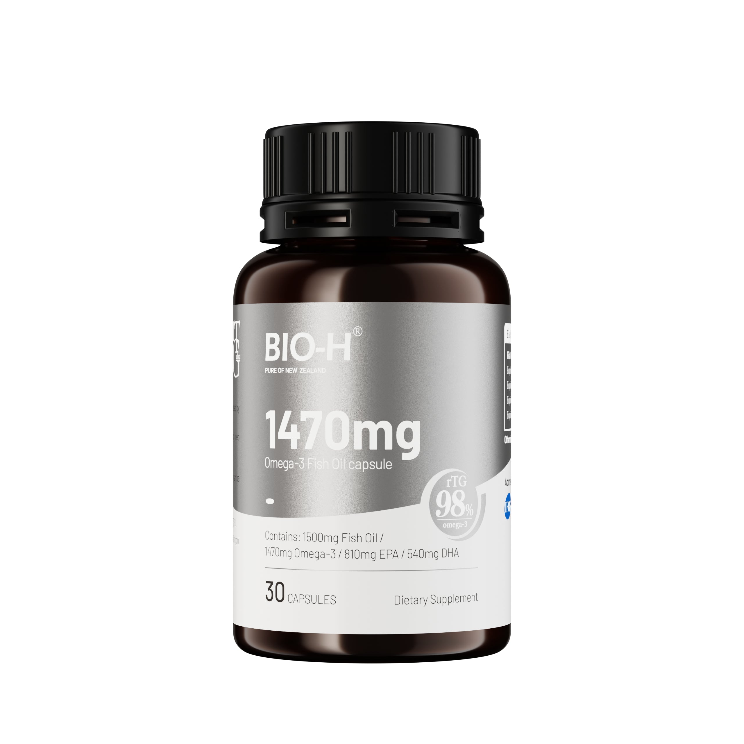 BIO-H rTG Omega-3 Fish Oil 1470mg (98% Purity)